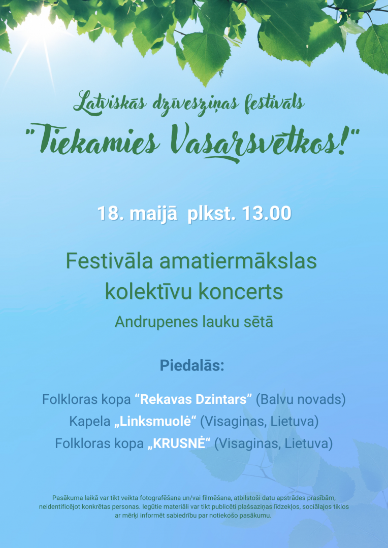 Tiekamies Vasarsvētkos!